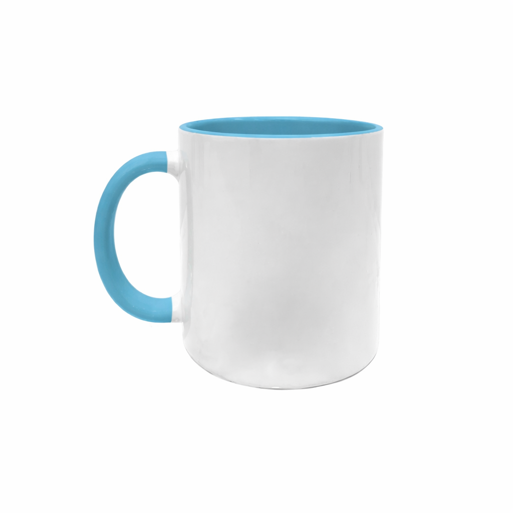 TAZA (1) TAZA CERAMICA CELESTE Y BLANCA <P> Personalizala con tu logo - Imagen 1