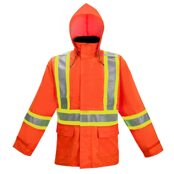 Campera para lluvia SEGUVIAL de Alta Visibilidad Naranja fluo - Imagen 2