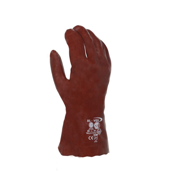 Guante pvc rojo soporte textil 30 cm - Imagen 1