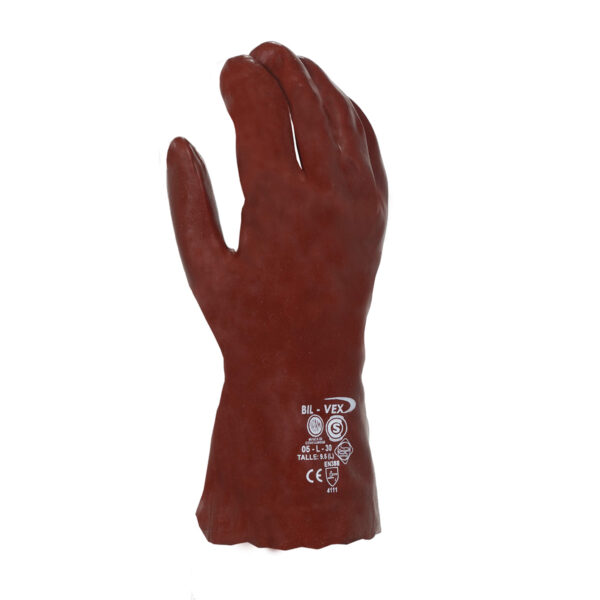 Guante pvc rojo soporte textil 35 cm - Imagen 1
